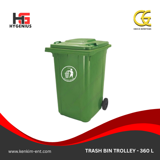 TRASH BIN TROLLEY 360 L (GREEN)