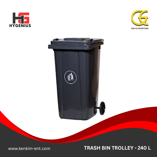 TRASH BIN TROLLEY 240 L (BLACK)