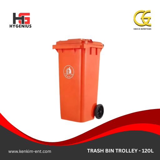 TRASH BIN TROLLEY 120 L (ORANGE)