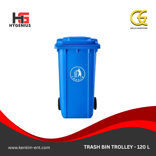 TRASH BIN TROLLEY 120 L (BLUE)