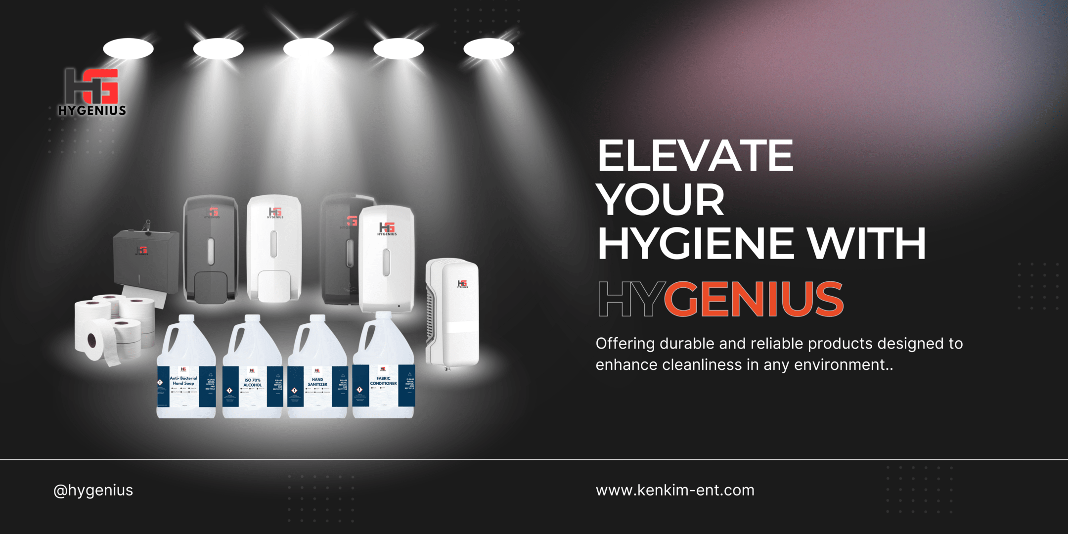 Hygenius. Elevate your hygeine with Hygenius. Offerin durable and reliable products designed to enhance cleanliness in any enviroment.